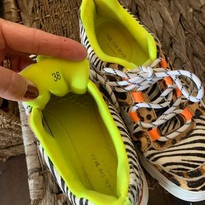 Only worn once Shoe The Bear sz 38 Leopard + Zebra multi pattern sneakers.